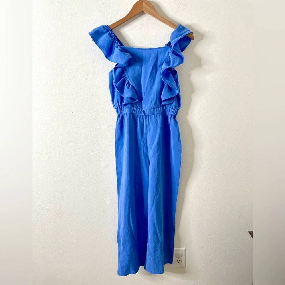 MNG by Mango Blue‎ Ruffle Jumpsuit 11-12